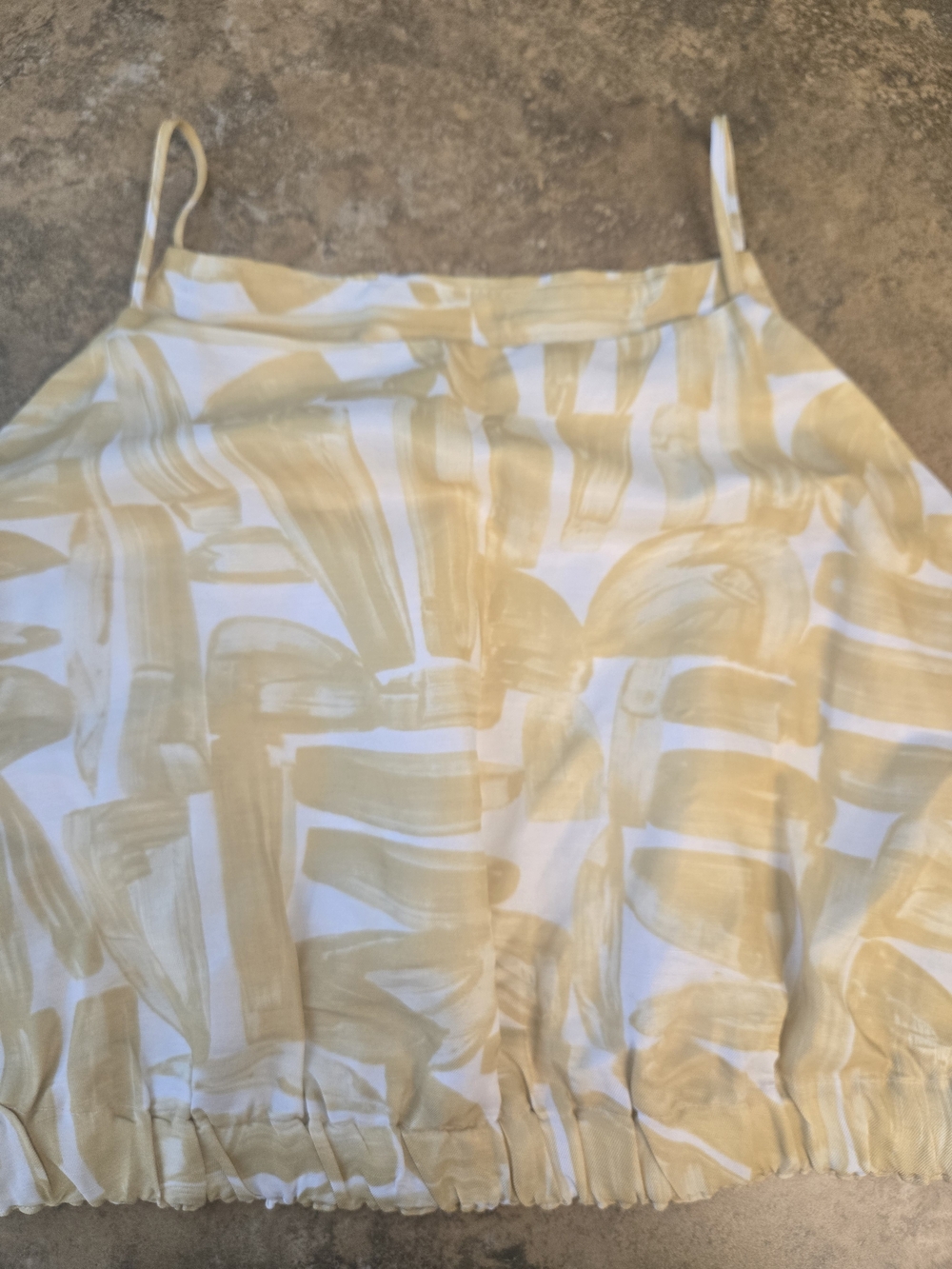 Banana Republic yellow and white abstract brushstroke print tank top in a L